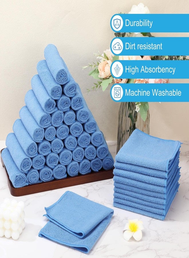 Meanplan 36 Pack 16'' x 16'' Microfiber Cleaning Cloths Reusable Wash Rags Microfiber Towels Softer Highly Absorbent Multifunctional Purpose for House Kitchen Car Window Dust(Blue) - Image 3